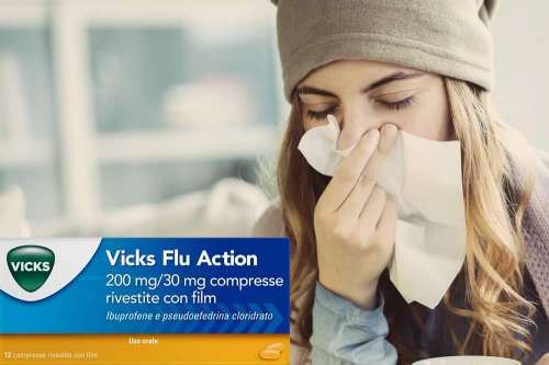 Recensione del Farmaco Vicks Flu Action Compresse: A Cosa Serve? Quando Fa bene? Quando Fa Male? Per Cosa si Usa? Dosi e Uso Corretto contro i sintomi di Raffreddore e Influenza. Controindicazioni, Gravidanza, Prezzo ed Effetti Collaterali